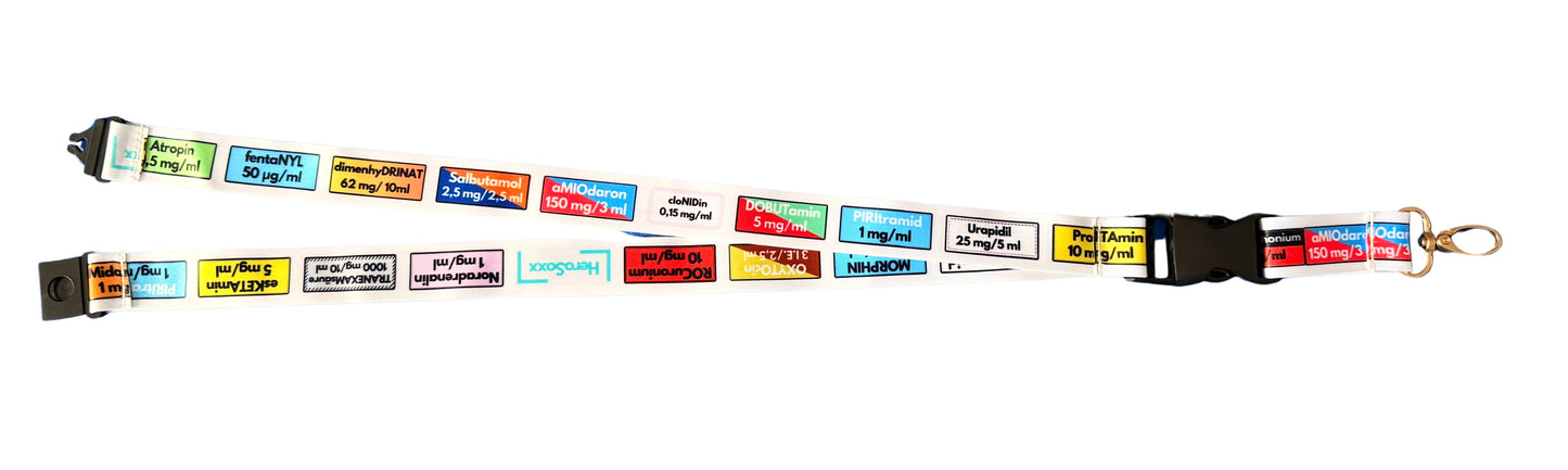 Schlüsselband im Medikamentenlabel Design