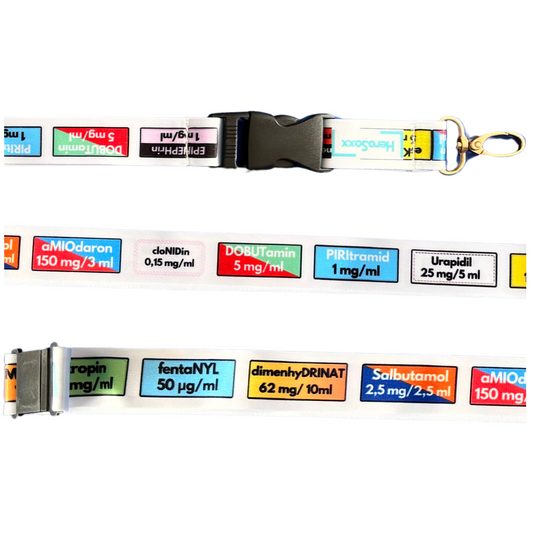 Schlüsselband im Medikamentenlabel Design