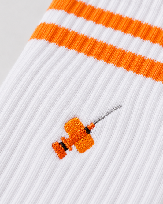 Viggo Socken-Bundle von HeroSoxx – Detailansicht des Motivs, in der Farbe orange