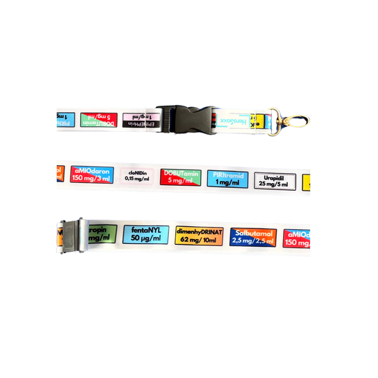 Schlüsselband im Medikamentenlabel Design