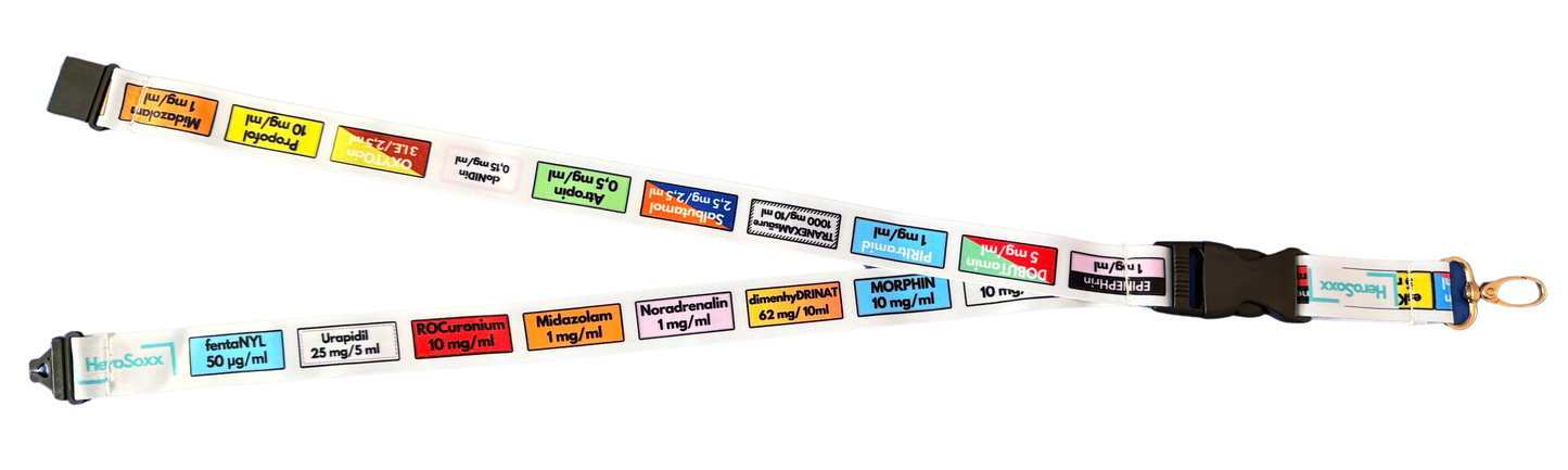 Schlüsselband im Medikamentenlabel Design